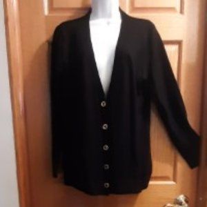 Black cardigan sweater